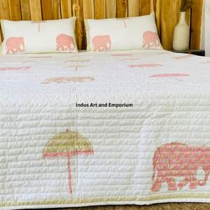 Cubrecamas de Algodón Estampados a Mano al por Mayor, Cubrecama Acolchado de Algodón - Product Image 6