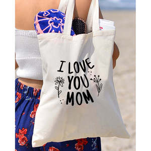 Bolsa de Tela de Algodón Personalizable con la Frase 'Te Amo Mamá' para Expresar Amor a las Madres en el Día de la Madre - Product Image 5