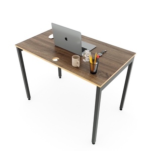Escritorio de Madera Contrachapada con Revestimiento de Melamina de 100x60cm y Patas HBSL002 con Portavasos - Product Image 1