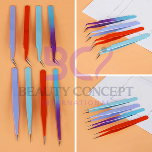 Pince à épiler d'extension de cils de couleur pastel douce pour artistes de cils pince à épiler d'extension de cils en acier inoxydable meilleure pince à épiler de vente - Product Image 3