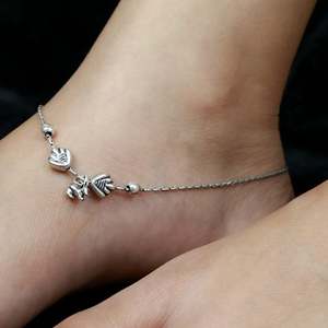 925 Silver <b>Anklet</b> Cute Bunny <b>Gold</b> Plated Diamond Rhinestone Butterfly Patterns Christian Religious Nazakat Style for Party Gift - Product Image 1