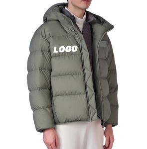 Wholesale Men's Winter Puffer <b>Jacket</b> Canvas Fabric Hooded <b>Waterproof</b> Custom Logo Outdoor <b>Padded</b> <b>Jacket</b> Customized Color Size - Product Image 2