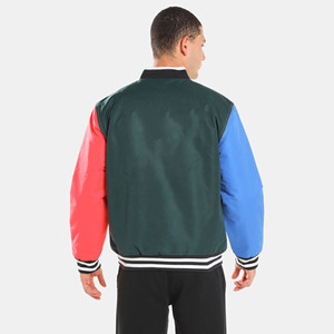 New Men's 100% Cotton Winter Jacket <b>Button</b> Down Collar with Ribbed Varsity Design Letterman Baseball College Bomber - Product Image 3