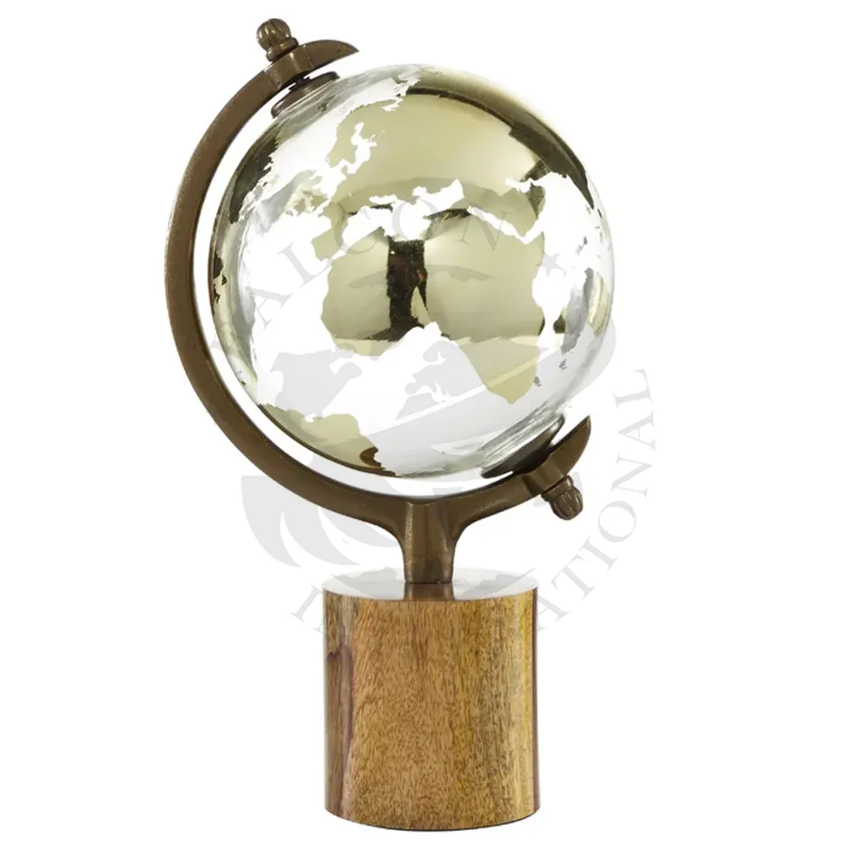 Wholesale Home Decoration School Desktop Table Children Gift Wooden Base World Mova Globe For Kids