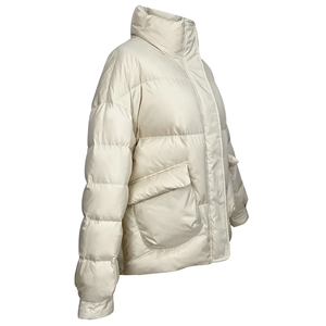 Haute qualité femmes hiver col montant doudoune respirant peau de mouton personnalisé mode solide motif coton tricoté - Product Image 3