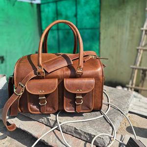 Bolsa de lona de viaje deportiva de lujo antigua, cuero de grano completo, bolsillo con muchas hebillas, impermeable, gran capacidad, equipaje de gimnasio, bolsa de fin de semana - Product Image 4