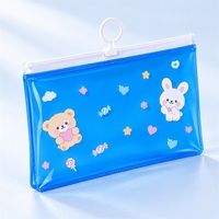 Sac cosmétique personnalisé en PVC transparent givré, pochette zippée portable en PVC imperméable, trousse de toilette de voyage pour femmes, fournisseur en gros