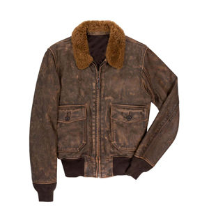 Chaqueta Bomber de Cuero Genuino para Hombre, Venta al por Mayor, con Capucha de Lona, Manga Larga, Estilo Urbano, Personalizable - Product Image 1