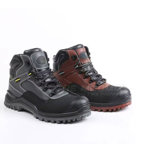 Botas de seguridad de cuero para hombre de alto rendimiento y grado industrial, con cordones, suela de goma, para construcción, para todas las estaciones. - Product Image 5