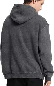 <b>Men's</b> Hoodies Oversized Unisex Acid Wash Hoodie Heavyweight Fleece Vintage 100% Carbon <b>Grey</b> <b>Sweatshirt</b> <b>Men</b> Women Streetwear - Product Image 2