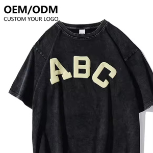 Camiseta Vintage de Alta Calidad, Personalizable con Logotipo, Estilo Urbano, Ligera, de Algodón de Punto, Corte Regular, Hombros Caídos, Lavado Ácido para Hombre - Product Image 6