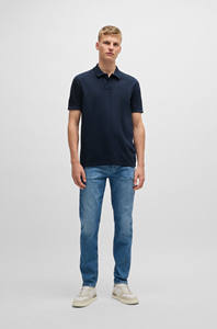 Polo en coton de qualité supérieure pour homme, vêtement de sport décontracté classique respirant, coupe ajustée, couleur noire, classique pour polo - Product Image 3