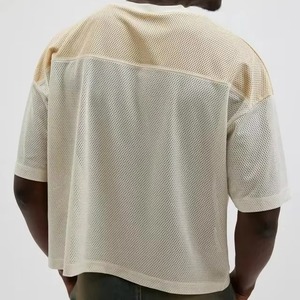 Camiseta de fútbol americano de malla con logotipo personalizado, camiseta de gran tamaño para fanáticos atléticos, ropa de calle transpirable, ajuste cuadrado para mujeres - Product Image 4