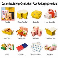 Boîtes à hamburger écologiques personnalisées avec logo, emballage pour restauration rapide, boîtes à sandwichs de poulet frit résistantes à la graisse, boîtes à emporter imprimées