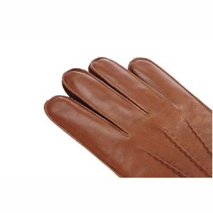 Gants cuir homme en cuir d'agneau marron cognac - Product Image 5