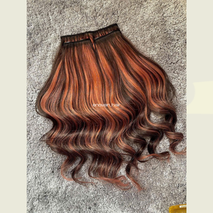 Clip vierge dans les extensions de cheveux vietnamiens véritable technique slave humaine traitement russe texture droite brillante approvisionnement d'usine - Product Image 1