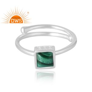 Amazing Designs Bague en argent 925 avec pierre précieuse malachite naturelle Bijoux personnalisés pour femme Cadeau pour elle - Product Image 3