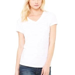 Camiseta de manga corta de verano para mujer 100% algodón de alta calidad Anti-Pilling logotipo personalizado nuevo diseño de moda pluma sólida Casual - Product Image 5