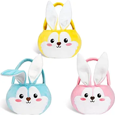 2024 Mới Thiết Kế Ban Đầu Dễ Thương Bunny Phục Sinh Giỏ Với Có Thể Gập Lại Tai Và Xử Lý