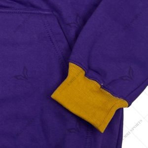 Sudadera con capucha púrpura Premium Omega Fraternity y mangas raglán de oro antiguo con logotipo bordado HBCU sudadera de ropa griega - Product Image 4