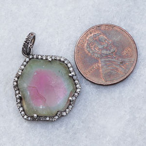 สร้อยคอจี้เงินแท้925,เครื่องประดับจี้เพชรสีน้ำตาลพลอยทัวร์มาลีนแฮนด์เมด - Product Image 4