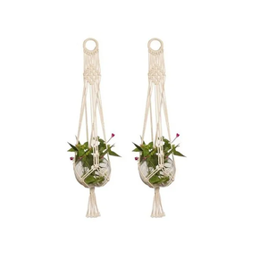 Handmade Macrame Plant Hanger <b>Indoor</b> Outdoor <b>Hanging</b> Planter <b>Basket</b> High Quality Cotton Rope Home Decoration Indian Supplier - Product Image 5