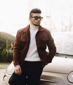 Popular Design High Quality Clothing <b>Men</b> Leather <b>Jackets</b> <b>Slim</b> <b>Fit</b> Motorcycle Casual Leather <b>Jackets</b> - Product Image 3