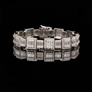 Bracelet en diamant glacé Moissanite de luxe vintage tendance pour hommes bijoux en argent sterling massif à la mode classique - Product Image 1