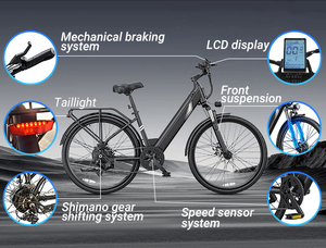 GYebike GY2607 Lite EU Stock <strong>Step</strong> Thru City Bike 36v 250w 26nch Ebike Built in LCD Display and Front Fork With Double Disc Brake - Product Image 4