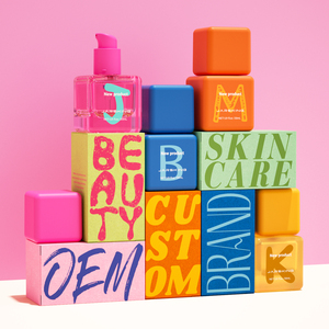 Elegante Flacone Quadrato <span class=keywords><strong>Rosa</strong></span> da 1oz per Fondotinta e Siero, Bottiglia in Vetro per Cosmetici con Tappo Cubico - Product Image 4