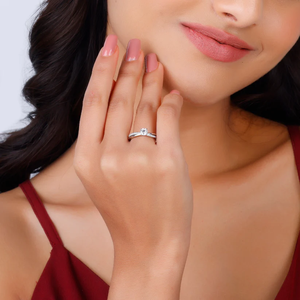 Luxury <b>Adjustable</b> <b>Silver</b> <b>Ring</b> for Women Cubic Zirconia Solitaire Open <b>Ring</b> Fashion Jewelry - Product Image 2
