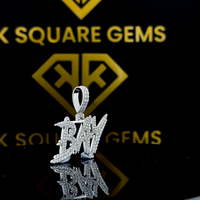 Collier Hip Hop Personnalisé Luxe Iced Out en Argent Sterling VVS Moissanite Pendentif Enfant Plaqué Rhodium