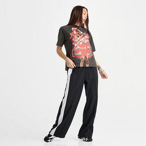 T-shirts pour femmes surdimensionnés graphiques à séchage rapide en polyester polaire tissé motifs imprimés solides personnalisables courts col rond coupe régulière - Product Image 2