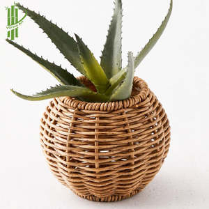 Pot de fleurs décoratif en fibre végétale de haute qualité, sculpté à la main, pour jardin, maison, intérieur, fabriqué par VgreenArt du Vietnam - Product Image 2