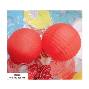 LANTERNE LUCKY COLORÉE DE FORME RONDE CHAUDE-LANTERNE EN PAPIER VIETNAMIEN POUR FESTIVAL ET DÉCOR À DES FINS DE MARIAGE - Product Image 5