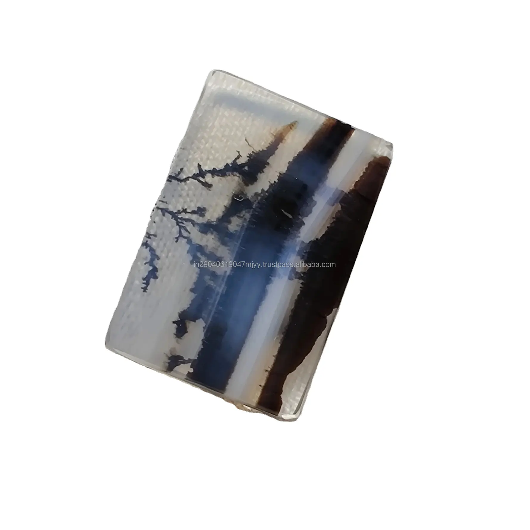 Natural Dendritic Agate Cabochon Stone Cushion Shape Scenic Excellent Gemstone for Amazing Jewelry