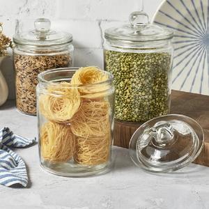 Bocal de stockage en verre transparent avec couvercle pour forme ronde pour le stockage des épices alimentaires à coût réduit Approvisionnement par le fournisseur indien - Product Image 2