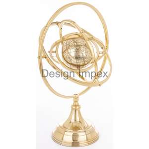 Nautical Decorative Item Table Accessories Rotatable Elegant Silver Gold Rotatable <b>Globe</b> Model Showpiece Competitive Price - Product Image 3