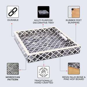 Plateau d'incrustation d'os en mosaïque de qualité supérieure Plateau décoratif économique pour les fêtes d'hôtels et la décoration intérieure - Product Image 5