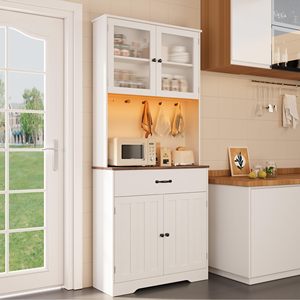 Armoires de <span class=keywords><strong>cuisine</strong></span> modernes en bois blanc avec tiroirs, armoires de <span class=keywords><strong>cuisine</strong></span> pour rangement intérieur, armoire de garde-manger DR544 - Product Image 1