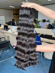 Paquets de cheveux de qualité supérieure, cheveux naturels ondulés 100%, cheveux vierges crus, Vietnam, prix de gros - Product Image 2