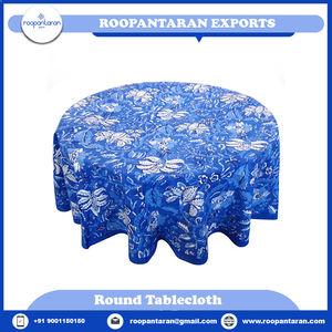 ผ้าปูโต๊ะผ้าฝ้ายงานแฮนด์เมดอนาลกาลีสีฟ้าสไตล์อินเดีย - Product Image 2