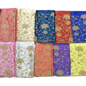 Nouvelle Collection Formelle : Robe en Tissu Satin Gorgura, Dernière Tendance, Ornée de Perles Faites à la Main, Motif Floral, Décorée de Strass, Modèle Lourd - Product Image 2