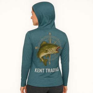 เสื้อตกปลามีฮู้ด + UPF50สแปนเด็กซ์โพลีเอสเตอร์ระบายอากาศเสื้อตกปลาพร้อมการป้องกันรังสียูวีผู้ผลิต OEM - Product Image 4