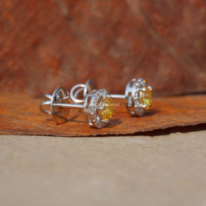 Pendientes colgantes de aro de diamante de corte redondo cultivado en laboratorio 0,75 CTW OEM al por mayor certificado CVD 1 regalo de aniversario de oro - Product Image 3