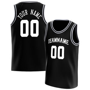 Débardeurs de basket-ball noirs tendance, tendance estivale, nom personnalisé, nom de l'équipe, hommes, femmes, veste de sport, décontracté, surdimensionné, uniformes d'équipe, hauts - Product Image 1