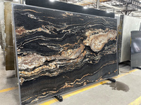 Exotique Brésil Cosmique Noir Granit Magma Or Titane Cuir Granit Pour Intérieur Cuisine Comptoirs