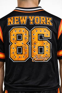 เสื้อฟุตบอลอเมริกันแบบสั้นพิมพ์ลายซับลิเมชั่น ดีไซน์ใหม่สำหรับทีม  โลโก้สั่งทำได้  สำหรับนักกีฬามืออาชีพชาย - Product Image 2