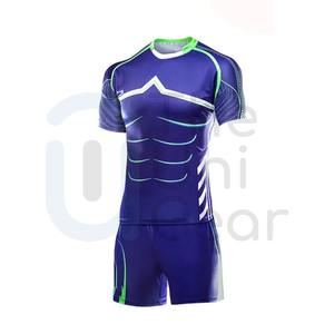 Conjuntos de Camiseta y Pantalones Cortos de Rugby de Alta Calidad, Nuevo Uniforme Deportivo, Uniformes de Equipo al por Mayor, Personalizados, Transpirables y Absorbentes - Product Image 2