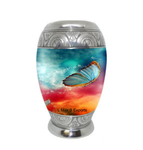 โกศใส่เถ้ากระดูกสำหรับผู้ใหญ่ผีเสื้อสีดำมีเอกลักษณ์พร้อมถุงกำมะหยี่ฟรี - Product Image 2